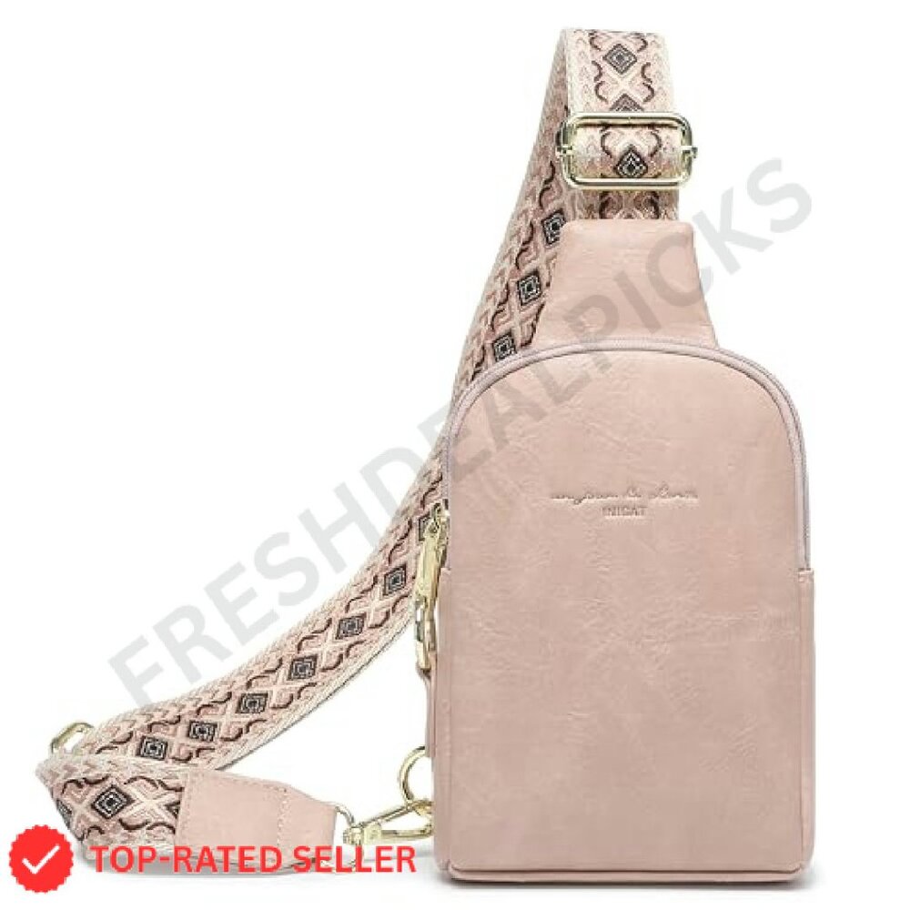 Anti-Theft Crossbody Sling Bag Vegan Leather Adjustable Strap RFID Blocking - Picture 2 of 8